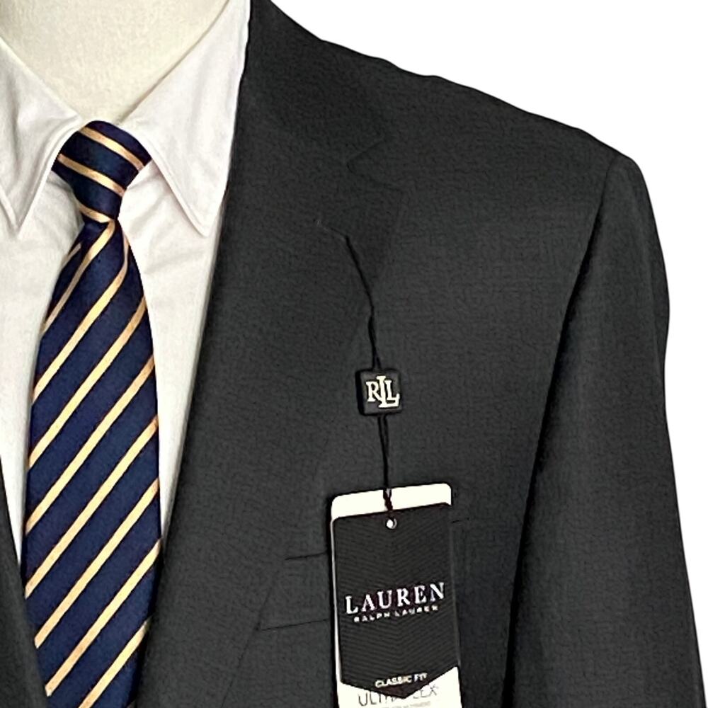 Lauren Ralph Lauren Suit Jacket Men's 43L Ultraflex Classic Fit Wool Grey NEW - Picture 2 of 13